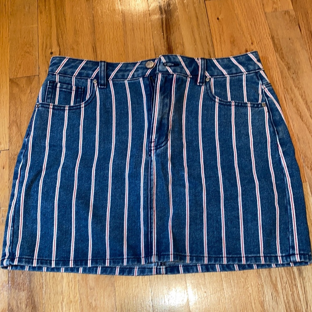 Striped Denim Skirt